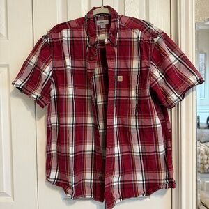 Carhartt Men's
XL Short Sleeve Button Up Red
Plaid Shirt